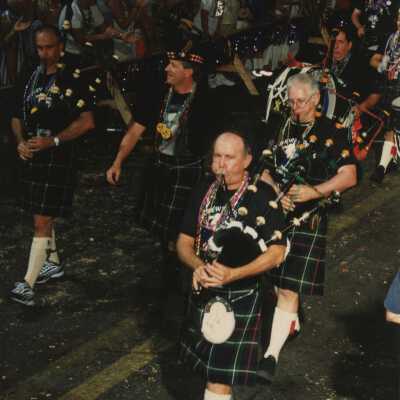 A band playing in the parade.