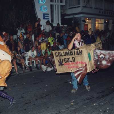 Unknown person dressed up in the parade.