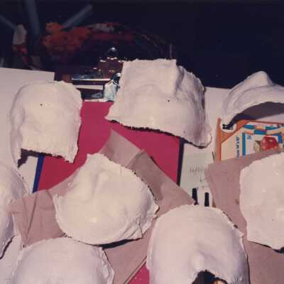 Masks that were made by unknown people.