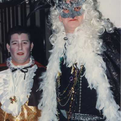 Unknown people dressed up.