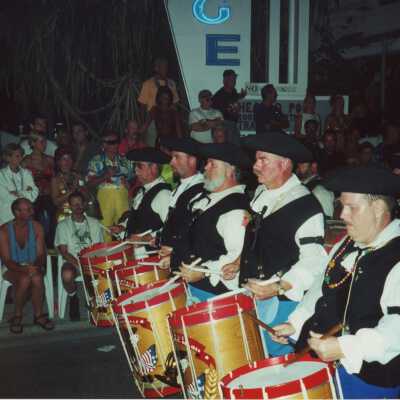 A band playing in the parade.