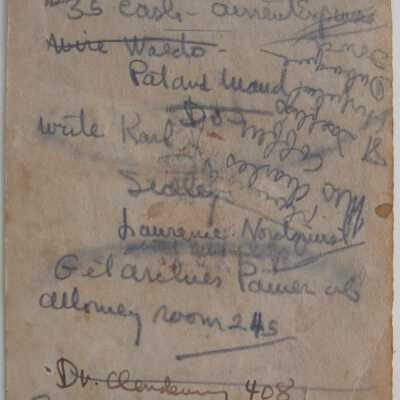 Ernest Hemingway Memorandum: © Key West Art & Historical Society