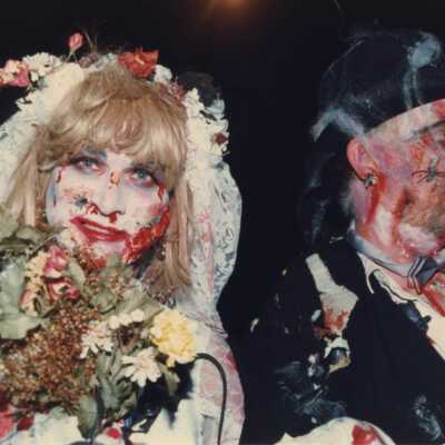 Unknown couple dressed up for the twilight fantasy parade.