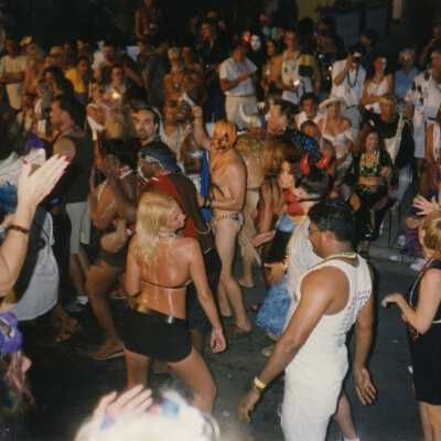 Unknown people in the street.