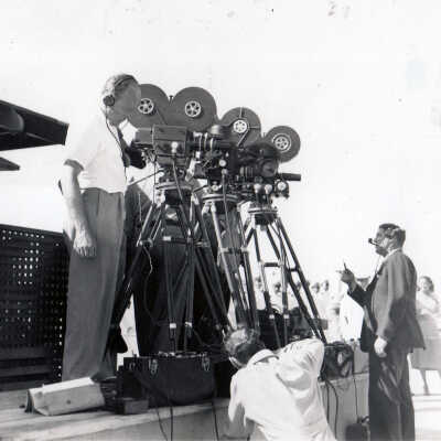 Cameramen awaiting President Roosevelt