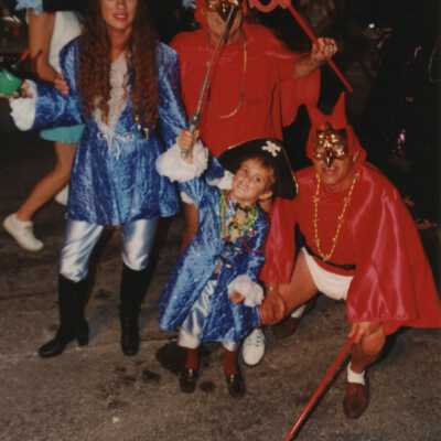 Unknown people dressed up.