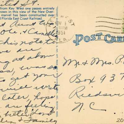 New Overseas Highway, Above 'Pigeon Key', on the Way to Key West, Florida: © Key West Art & Historical Society