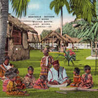 Seminole Indians at Work Making Boats, Fort Myers, Florida