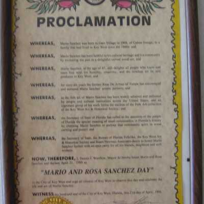 Mario and Rosa Sanchez Day Proclamation