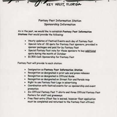 Sponsor information for stations.