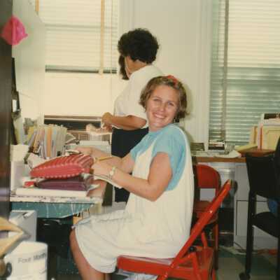 Unknown woman in an office.