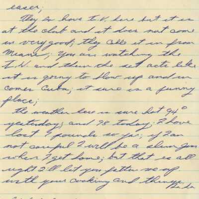 Letter from Naval Air Station Key West during Cuban Missile Crisis: Copyright: © Key West Art & Historical Society