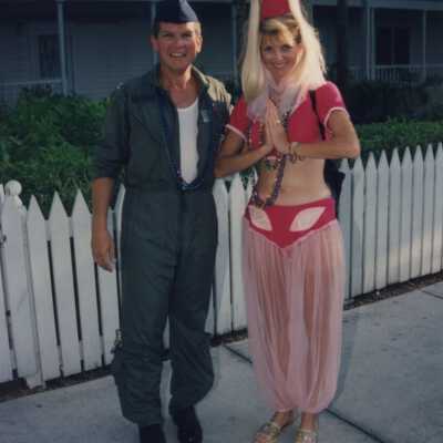 Unknown people dressed up.