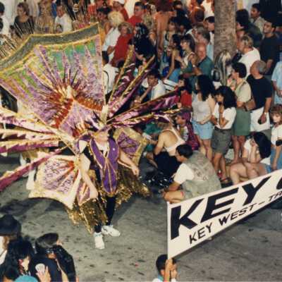 Unknown person dressed up in the parade.