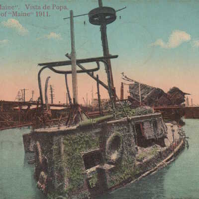 Habana. El "Maine". Vista de Popa. Stern View of U.S.S. "Maine" 1911