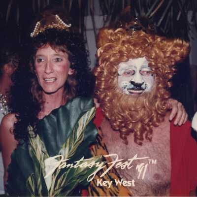 Unknown people dressed up.