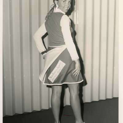 An unknown lady showing off her costume