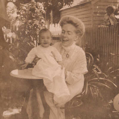 Unknown woman and baby