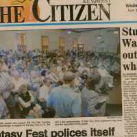          An article in the Key West Citizen that reads Fantasy Fest polices itself.
   