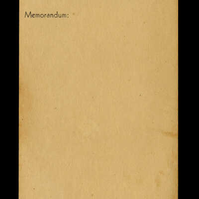 Ernest Hemingway Memorandum Sheet
