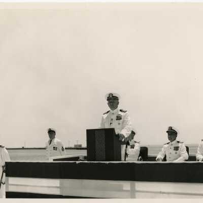 Men in uniform at a ceremony