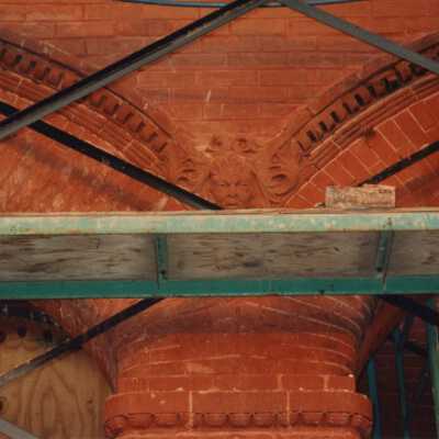 Terra cotta and brick detail work on the exterior.