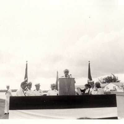 Military man at podium: Copyright: © Key West Art & Historical Society; Origformat: Print-Photographic