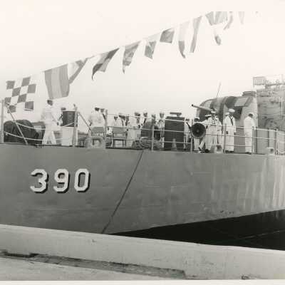 Men in uniform on a ship