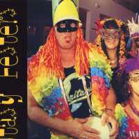 Page 48 and 49 of a magazine blown up and put on glossy paper.