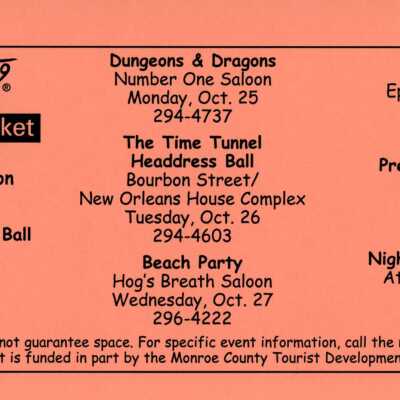 Sponsor event ticket.