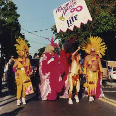 Unknown people dressed up.