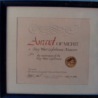 Key West Lighthouse Museum Award of Merit