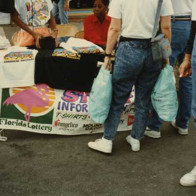 The Florida lottery booth at the FF street fair.