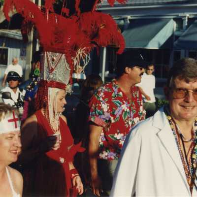 Unknown people dressed up.