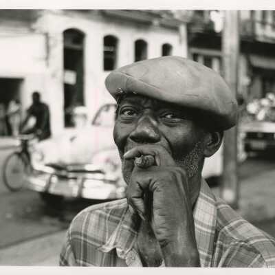 Unknown man smoking a cigar in Cuba