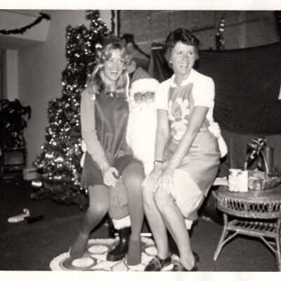 Unknown women with Santa Claus