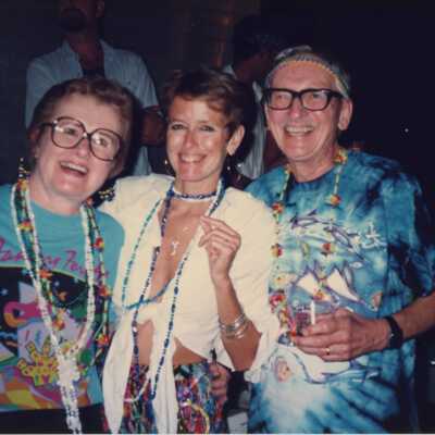 Carol Shaughnessy (center) and her parents at Fantasy Fest