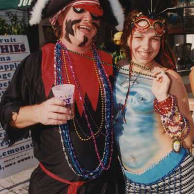 Unknown people dressed up.