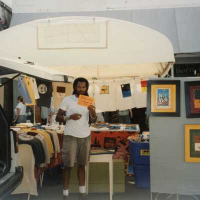 A vendor at the FF street fair.