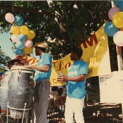 An unknown band on stage.