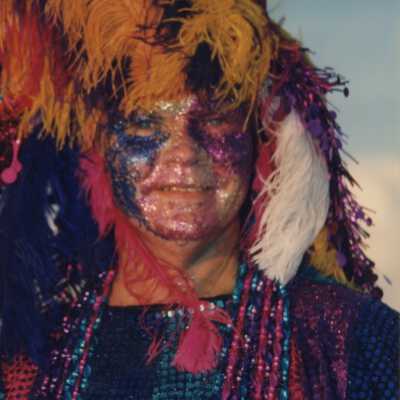 Unknown person dressed up.