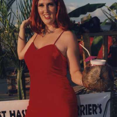 An unknown lady dressed up.