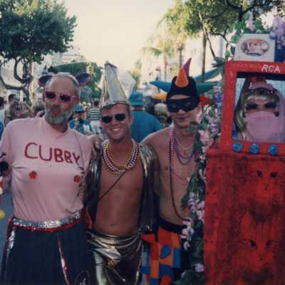 Unknown people dressed up.