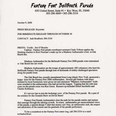 Press release for the Keynoter.