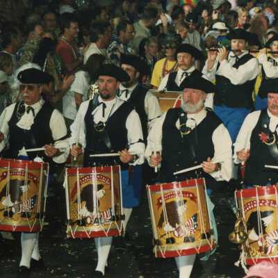 A band playing in the parade.