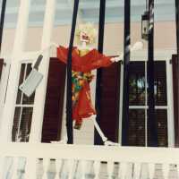 A hotel decorated for Fantasy Fest.