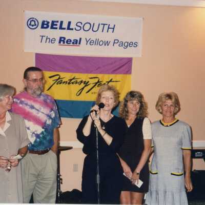 Unknown people at a ceremony.