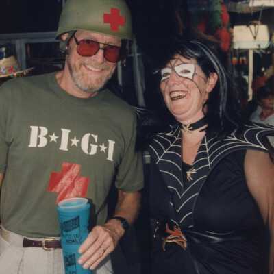 Unknown people dressed up.