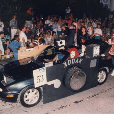 A car as a camera, float number 53 in the parade.