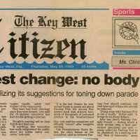 An article in the Key West Citizen about Fantasy Fest that reads Fantasy Fest change: no body paint.